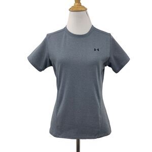 Under Armour Top Womens S Small Heather Gray Athletic Crew Neck Short Sleeve